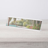 Porte-nom Pour Bureau Tropical Hawaii Palms Beach Bureau Nom Plate (Devant)