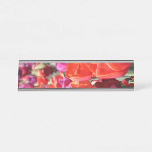 Porte-nom Pour Bureau Tulipes chaudes tombées (Devant)
