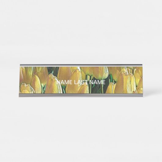 Porte-nom Pour Bureau Tulips Sunshine Yellow (Devant)