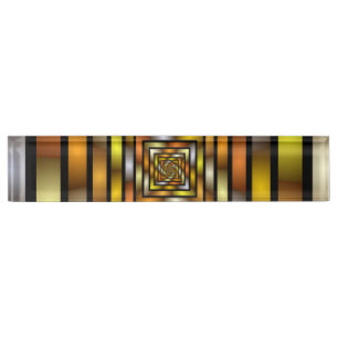 Porte-nom Pour Bureau Tunnel lumineux coloré Trippy Fractal Graphisme