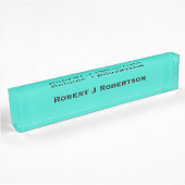 Porte-nom Pour Bureau Turquoise Bleu Uni