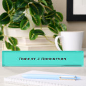 Porte-nom Pour Bureau Turquoise Bleu Uni
