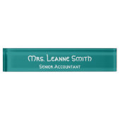 Porte-nom Pour Bureau Turquoise et blanc (Devant)