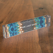 Porte-nom Pour Bureau Turquoise Gold Sun Southwestern Art (Taille)