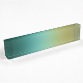 Porte-nom Pour Bureau Turquoise Vert Ombre Gradient Blur Abstrait Design