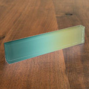 Porte-nom Pour Bureau Turquoise Vert Ombre Gradient Blur Abstrait Design