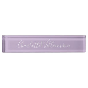 Porte-nom Pour Bureau Typographie de script moderne Nom Simple Orchidée 