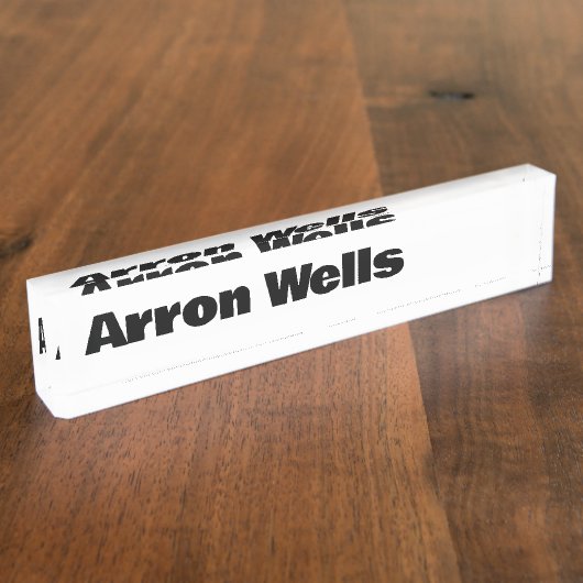 Porte-nom Pour Bureau Typographie moderne en gras (Taille)