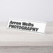 Porte-nom Pour Bureau Typographie moderne en gras (Devant)