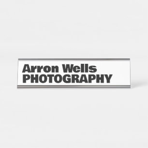 Porte-nom Pour Bureau Typographie moderne en gras