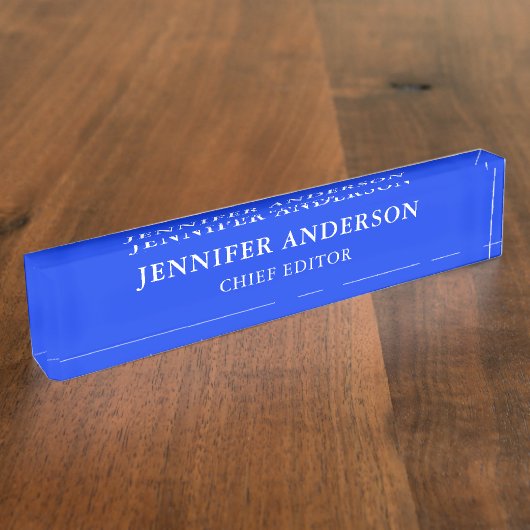 Porte-nom Pour Bureau Ultramarine Blue Professional Modern Plain (Taille)