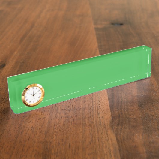 Porte-nom Pour Bureau un arrière - plan vert avec une bordure blanche (Taille)