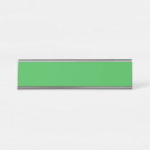Porte-nom Pour Bureau un arrière - plan vert avec une bordure blanche (Devant)