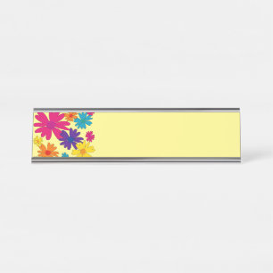 Porte-nom Pour Bureau Un lit fleuri de fleurs marguerites