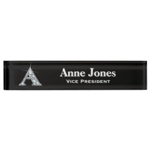 Porte-nom Pour Bureau Une Faux Diamond Desk