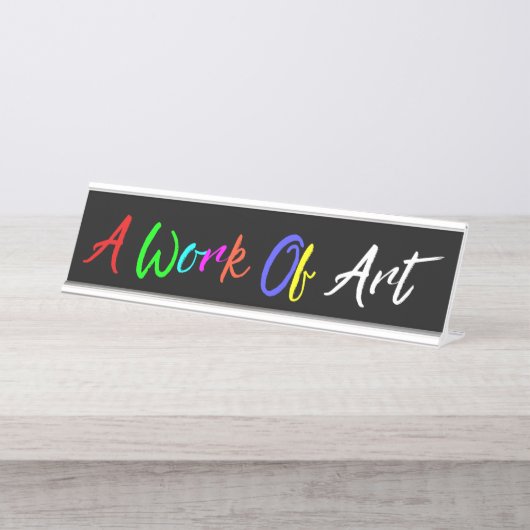 Porte-nom Pour Bureau "Une Oeuvre D'Art" (Devant)