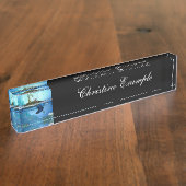 Porte-nom Pour Bureau Une tortue aux fées et aux oiseaux (Taille)