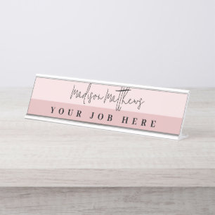 Porte-nom Pour Bureau Une typographie manuscrite minimaliste moderne