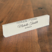 Porte-nom Pour Bureau Unique Élégant Minimal Moderne Script Calligraphie (Taille)