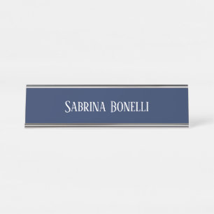 Porte-nom Pour Bureau Unique Élégant Plat Bleu Simple