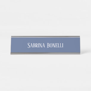 Porte-nom Pour Bureau Unique Élégant Plat Bleu Simple