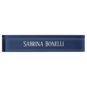 Porte-nom Pour Bureau Unique Élégant Plat Bleu Simple