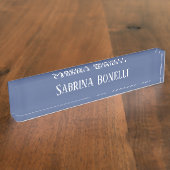 Porte-nom Pour Bureau Unique Élégant Plat Bleu Simple (Taille)