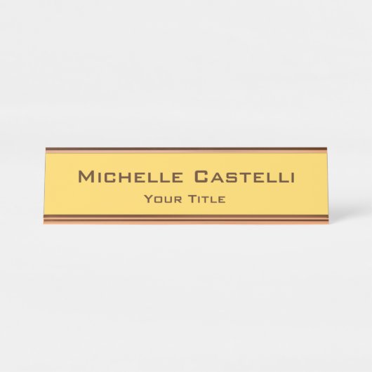 Porte-nom Pour Bureau Unique professionnel classique simple (Devant)