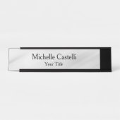 Porte-nom Pour Bureau Unique Professionnel Classique Simple Gris (Devant)