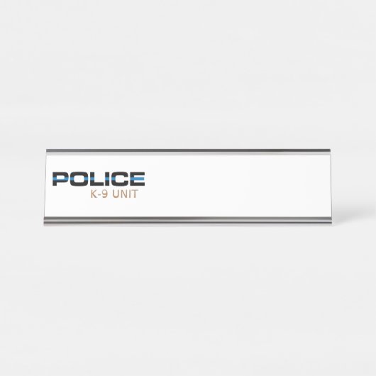 Porte-nom Pour Bureau Unité de police K9 (Devant)