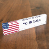 Porte-nom Pour Bureau USA Drapeau Patriotique Personnalisé Bureau Nom Pl (Taille)
