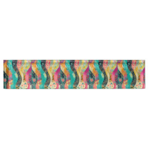 Porte-nom Pour Bureau Vague à fleurs multicolores