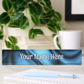 Porte-nom Pour Bureau Vague de soie bleue