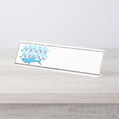 Porte-nom Pour Bureau Vagues de requin (Devant)
