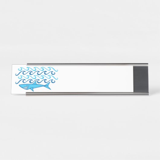 Porte-nom Pour Bureau Vagues de requin (Devant)
