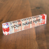 Porte-nom Pour Bureau Valentine Retro Love Hugs Motif (Taille)