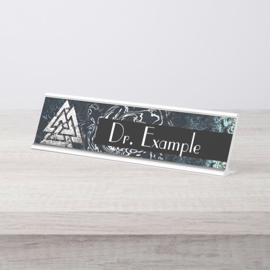Porte-nom Pour Bureau Valknut~ (Wavy) (Devant)