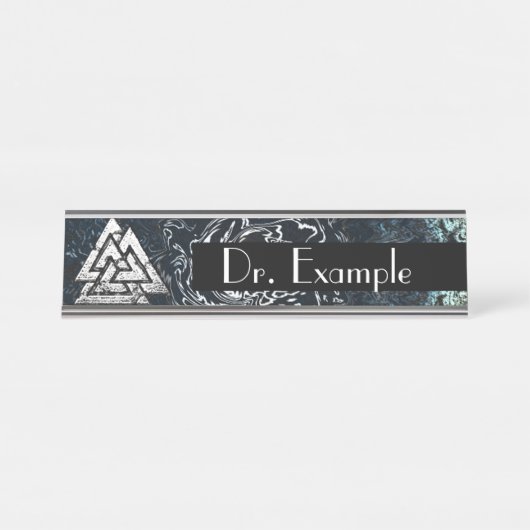 Porte-nom Pour Bureau Valknut~ (Wavy) (Devant)
