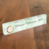 Porte-nom Pour Bureau Vert Abstrait professionnel (Taille)