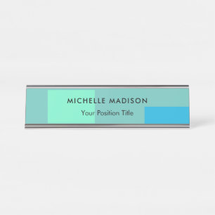 Porte-nom Pour Bureau Vert bleu vert minimaliste tendance