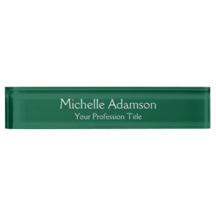 Porte-nom Pour Bureau Vert Couleur Professionnel Plat Moderne