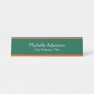 Porte-nom Pour Bureau Vert Couleur Professionnel Plat Moderne