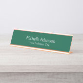 Porte-nom Pour Bureau Vert Couleur Professionnel Plat Moderne (Devant)