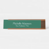 Porte-nom Pour Bureau Vert Couleur Professionnel Plat Moderne (Devant)