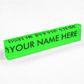Porte-nom Pour Bureau VERT ÉLECTRIQUE (une couleur électrifiée solide) ~