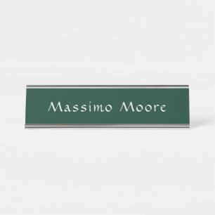 Porte-nom Pour Bureau Vert foncé Élégant Casual Propre Nom Écriture manu