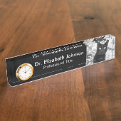 Porte-nom Pour Bureau Vétérinaire de chat noir (Taille)