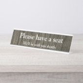 Porte-nom Pour Bureau "Veuillez vous asseoir" (Devant)