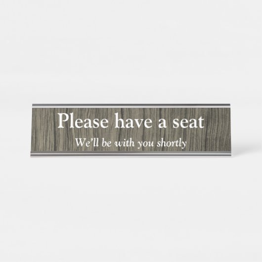 Porte-nom Pour Bureau "Veuillez vous asseoir" (Devant)