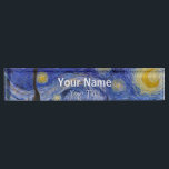 Porte-nom Pour Bureau Vincent Van Gogh - La nuit étoilée<br><div class="desc">The Starry Night / La nuit etoilee - Vincent Van Gogh en 1889</div>